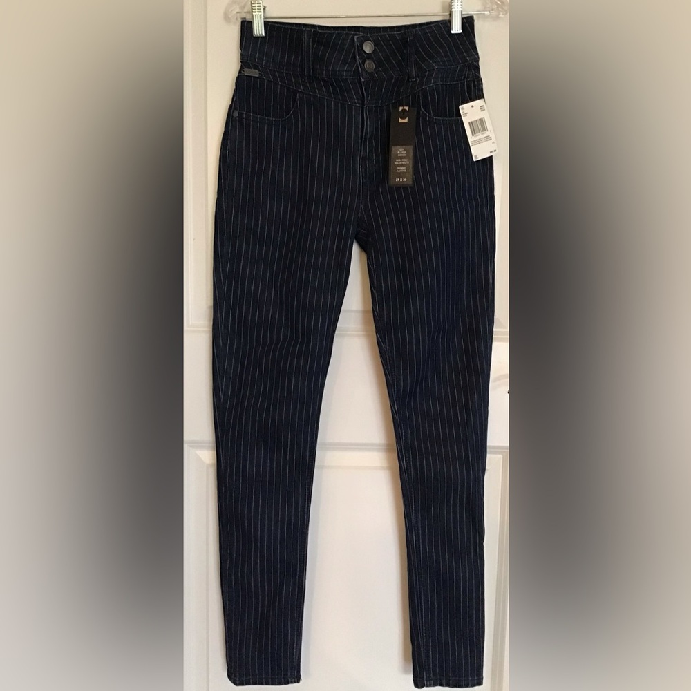 NWT Buffalo David Bitton Dark Blue Pinstripe Jeans